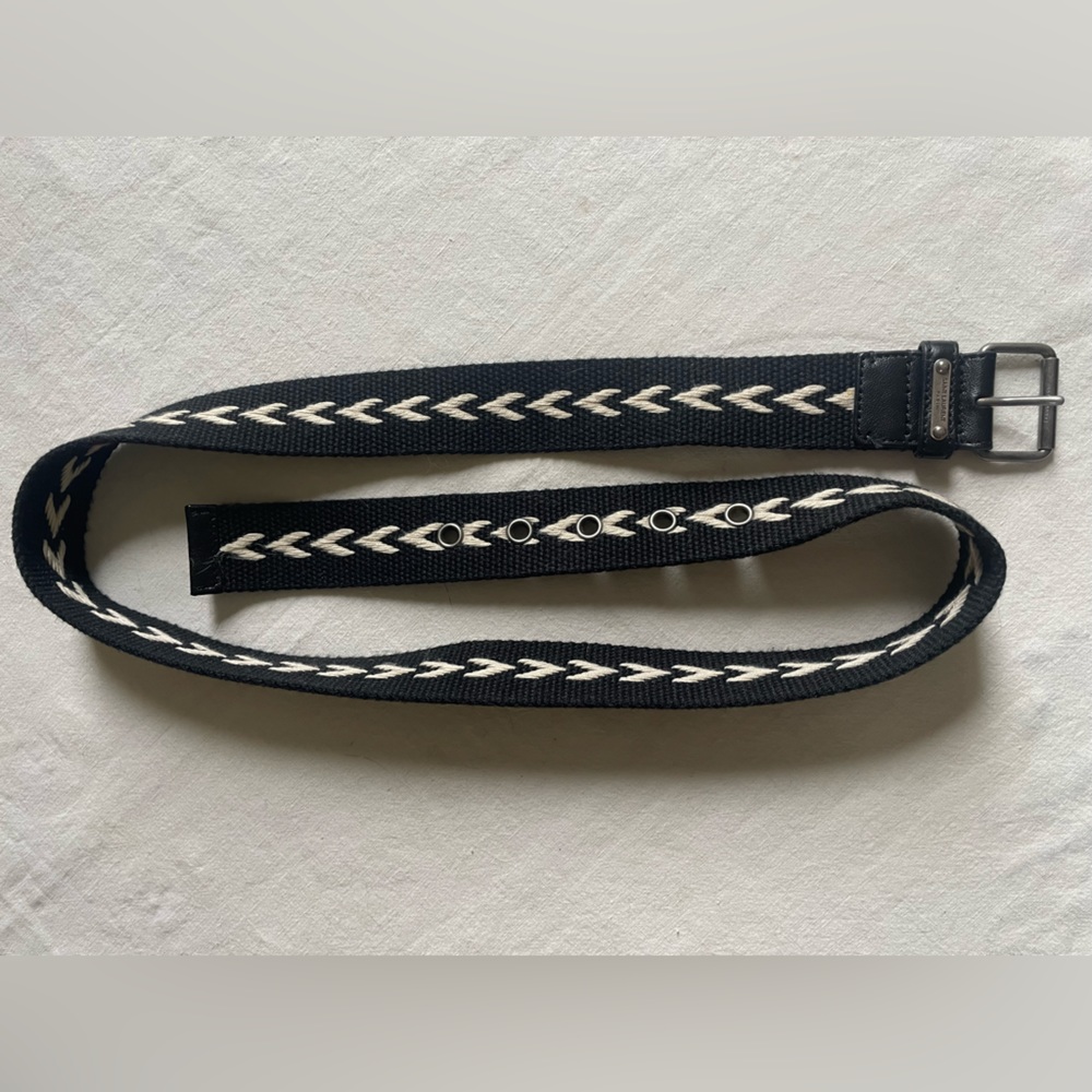 Saint Laurent Black & White woven belt / size 31, 32, 33, 34, 35